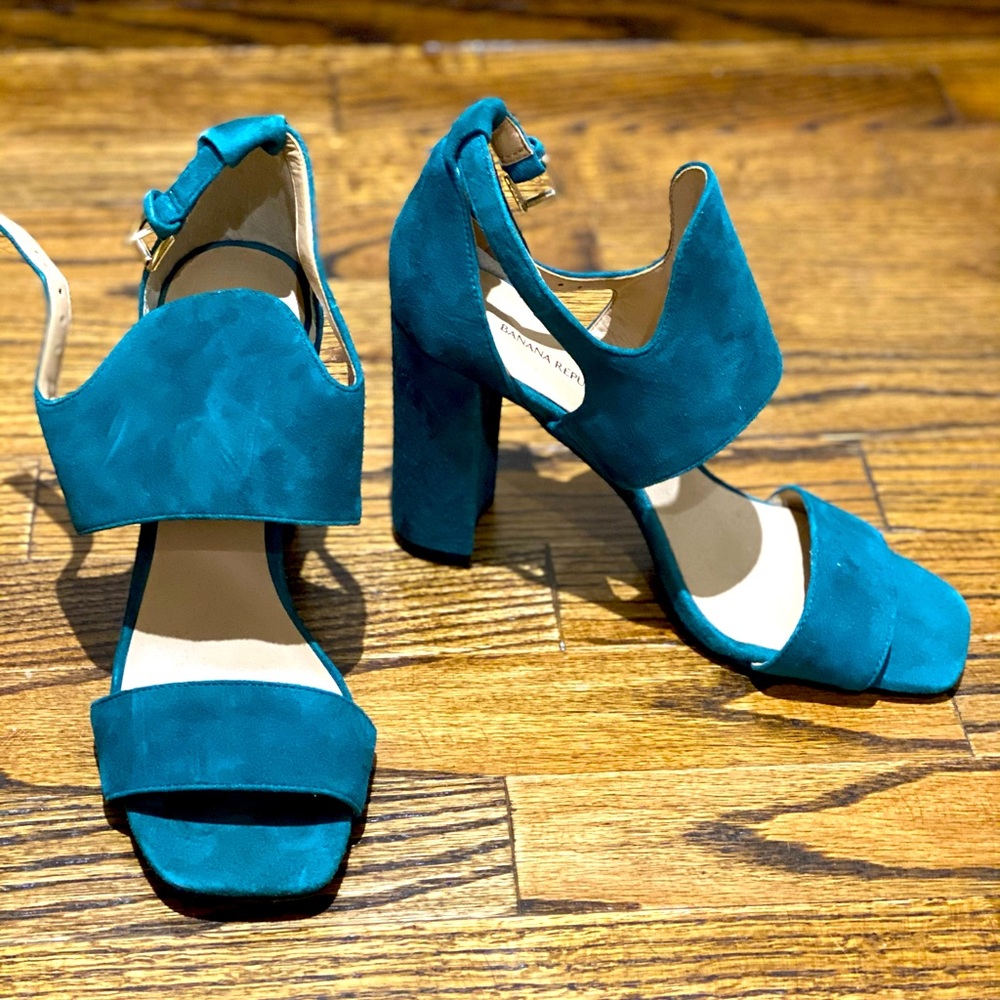 Teal Suede Heels